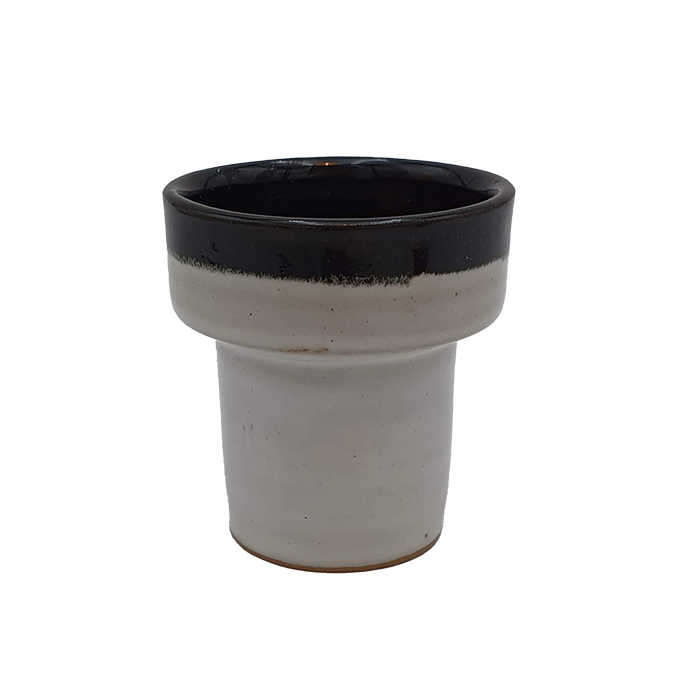 Cup-candleholder-pot Tall 2tone white/bl