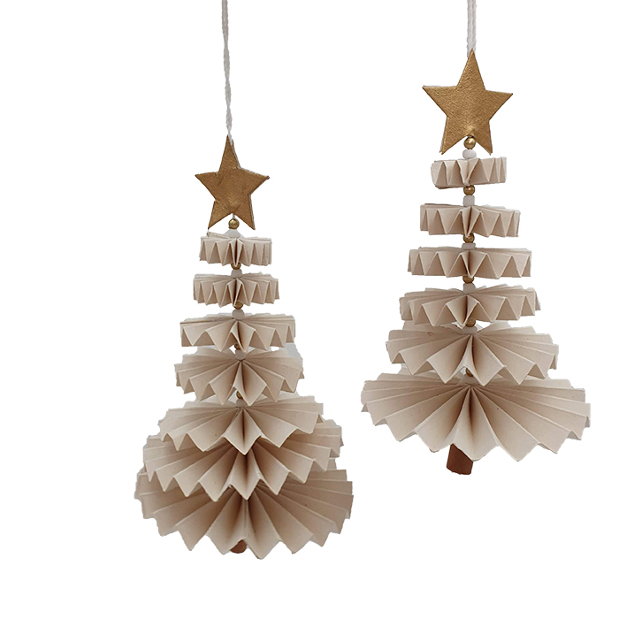 Tree dancing ornament bl/wh/nat set/2