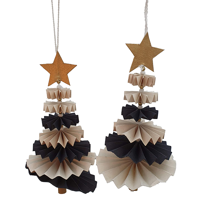 Tree dancing ornament offwhite set/2